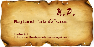 Majland Patrícius névjegykártya